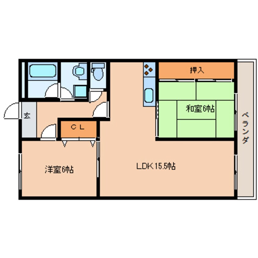 間取図 近鉄大阪線（近畿）/近鉄下田駅 徒歩6分 4階 築41年
