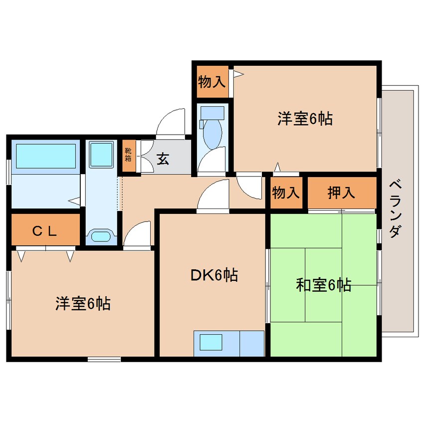 間取図 近鉄大阪線（近畿）/五位堂駅 バス5分馬見中下車:停歩1分 2階 築30年