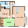 近鉄大阪線（近畿）/近鉄下田駅 徒歩9分 2階 築27年 2LDKの間取り