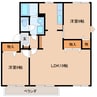 近鉄大阪線（近畿）/近鉄下田駅 徒歩12分 2階 築33年 2LDKの間取り