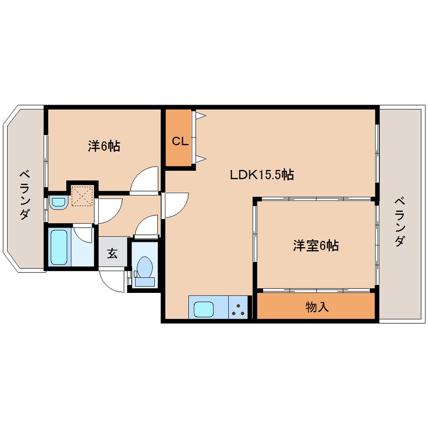 間取図 近鉄大阪線（近畿）/近鉄下田駅 徒歩7分 3階 築41年