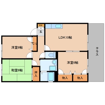 間取図 近鉄大阪線（近畿）/二上駅 徒歩15分 1階 築25年
