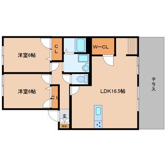 間取図 近鉄大阪線（近畿）/二上駅 徒歩15分 1階 築24年