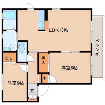 間取図 近鉄大阪線（近畿）/五位堂駅 バス12分馬見北９丁目下車:停歩4分 2階 築21年