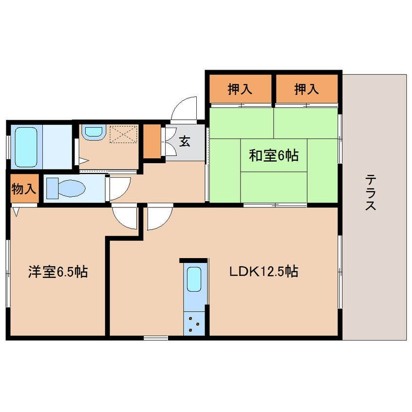 間取図 近鉄大阪線（近畿）/五位堂駅 徒歩10分 1階 築27年