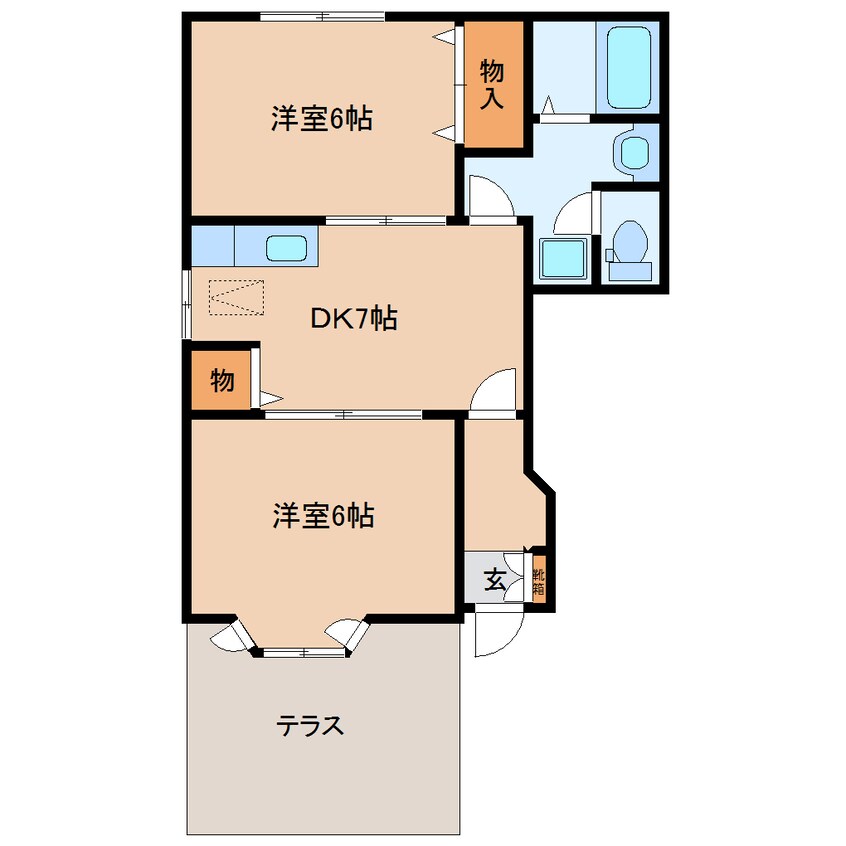 間取図 和歌山線/ＪＲ五位堂駅 徒歩8分 1階 築21年