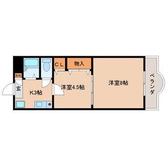 間取図 近鉄大阪線（近畿）/五位堂駅 徒歩4分 4階 築28年
