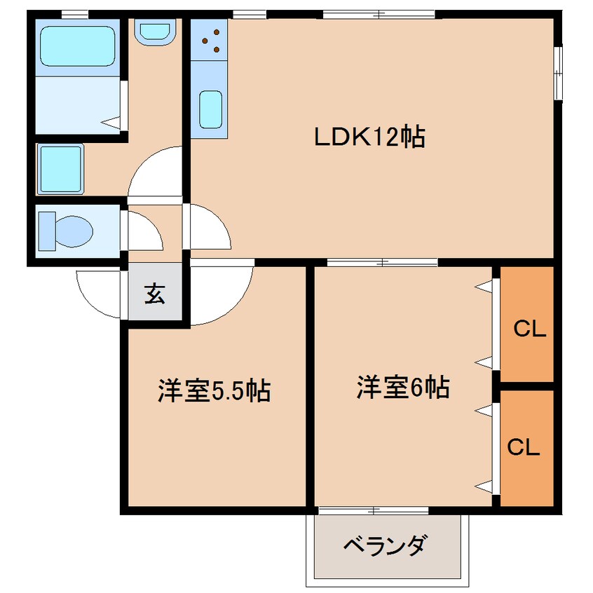 間取図 近鉄大阪線（近畿）/五位堂駅 徒歩15分 2階 築30年