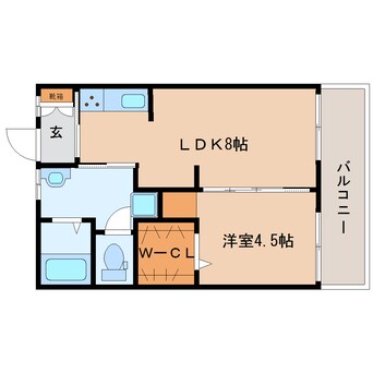 間取図 近鉄大阪線（近畿）/五位堂駅 徒歩13分 1階 築38年