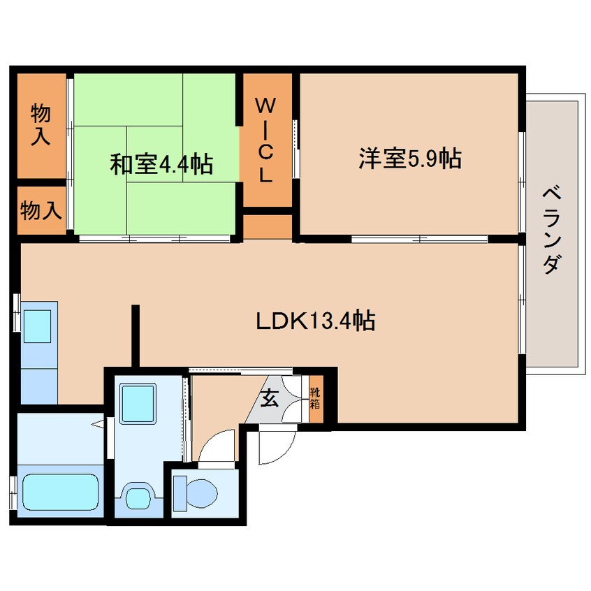 間取図 近鉄大阪線（近畿）/二上駅 徒歩4分 1階 築22年