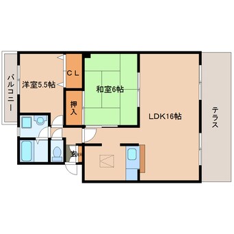 間取図 近鉄大阪線（近畿）/五位堂駅 バス10分馬見北７丁目停下車:停歩5分 1階 築21年