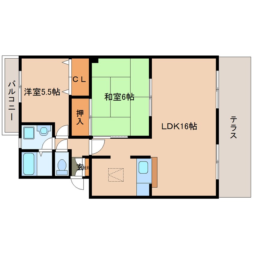 間取図 近鉄大阪線（近畿）/五位堂駅 バス10分馬見北７丁目停下車:停歩5分 1階 築21年