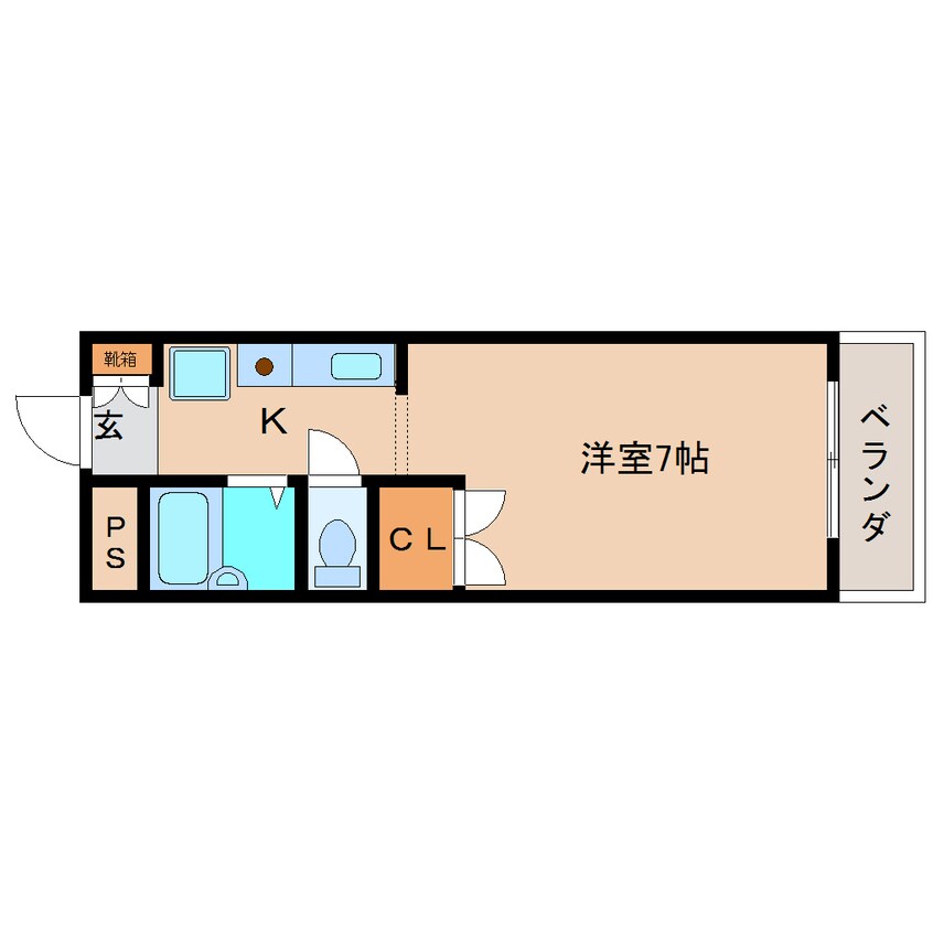 間取図 近鉄大阪線（近畿）/二上駅 徒歩8分 1階 築28年