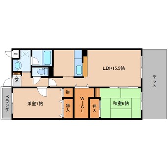 間取図 近鉄大阪線（近畿）/二上駅 徒歩8分 1階 築21年