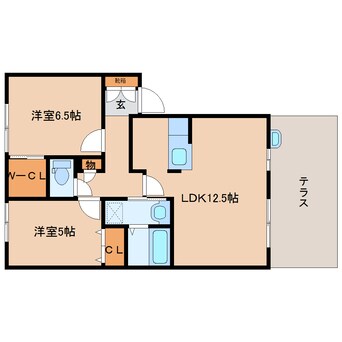 間取図 近鉄大阪線（近畿）/近鉄下田駅 徒歩6分 1階 築21年