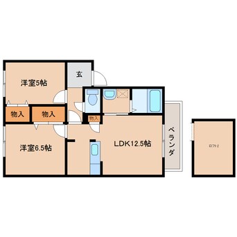 間取図 近鉄大阪線（近畿）/近鉄下田駅 徒歩6分 2階 築21年