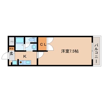 間取図 近鉄大阪線（近畿）/五位堂駅 徒歩3分 1階 築21年