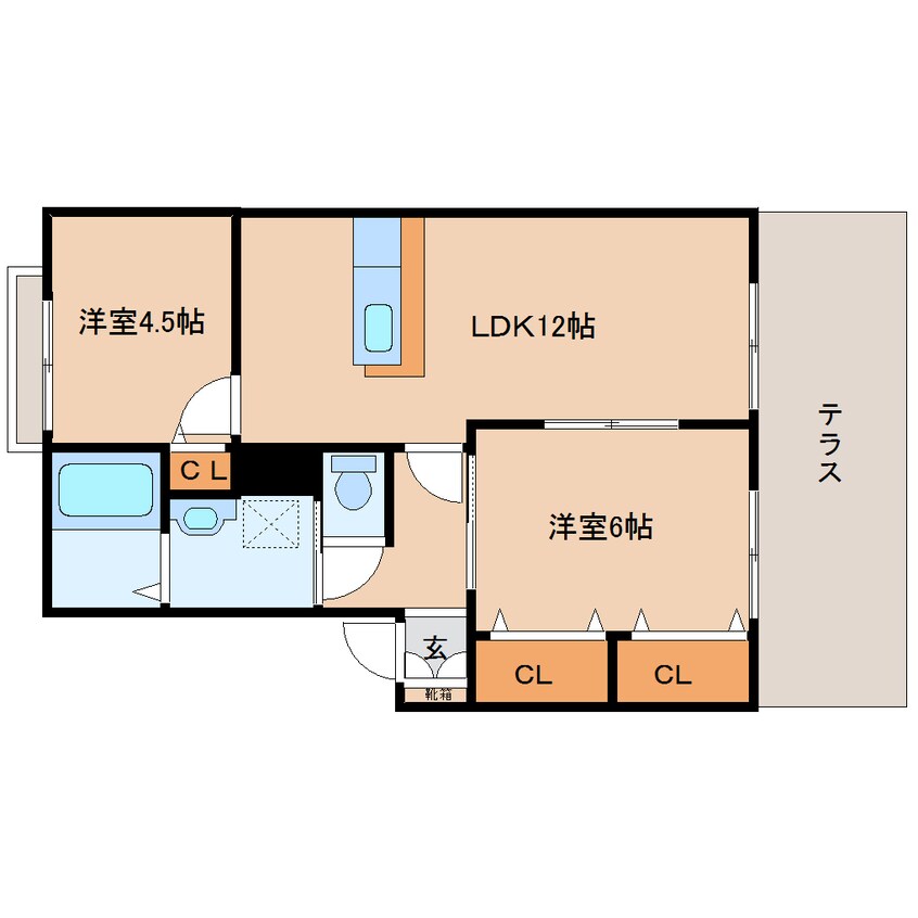 間取図 近鉄大阪線（近畿）/五位堂駅 徒歩18分 1階 築23年