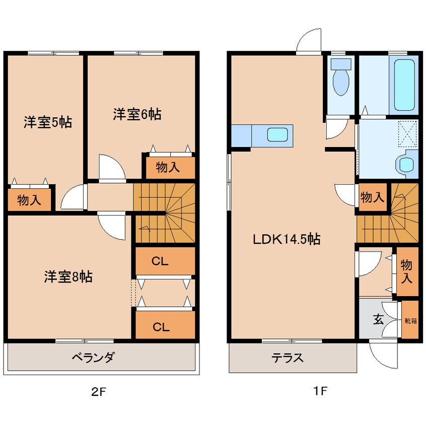 間取図 近鉄大阪線（近畿）/二上駅 徒歩17分 1-2階 築20年