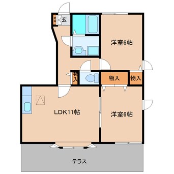 間取図 近鉄大阪線（近畿）/二上駅 徒歩21分 1階 築24年