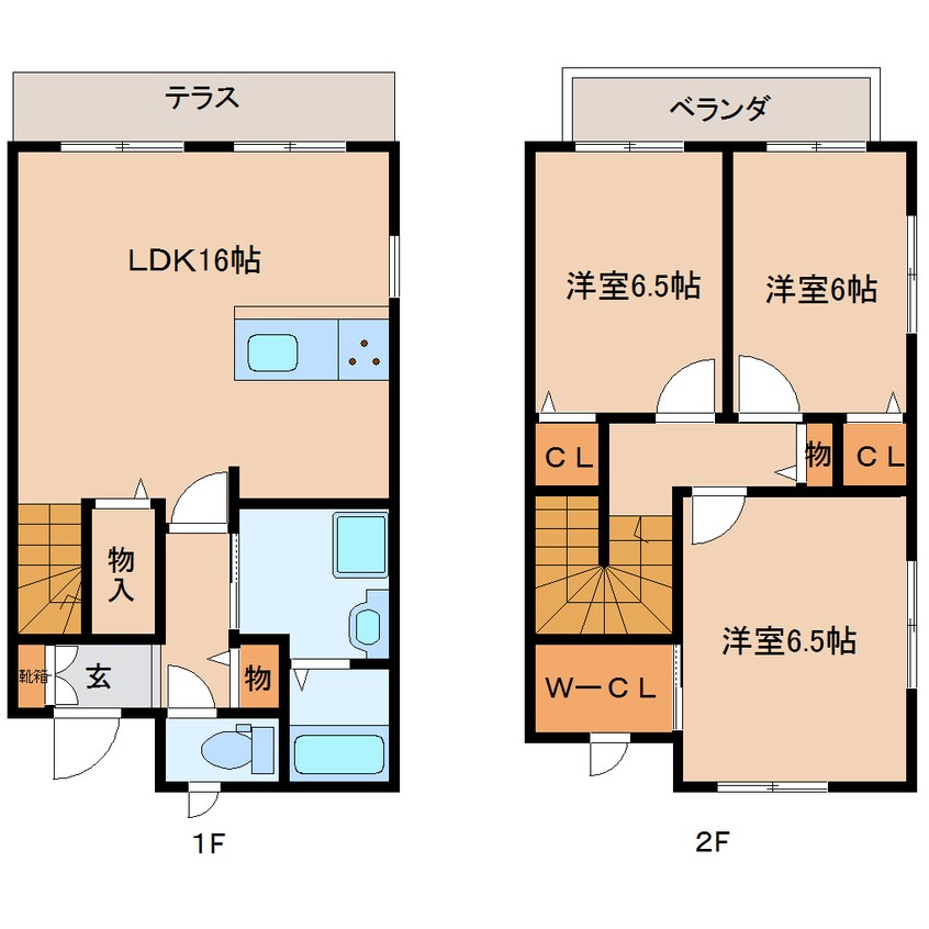 間取図 近鉄大阪線（近畿）/二上駅 徒歩16分 1-2階 築20年