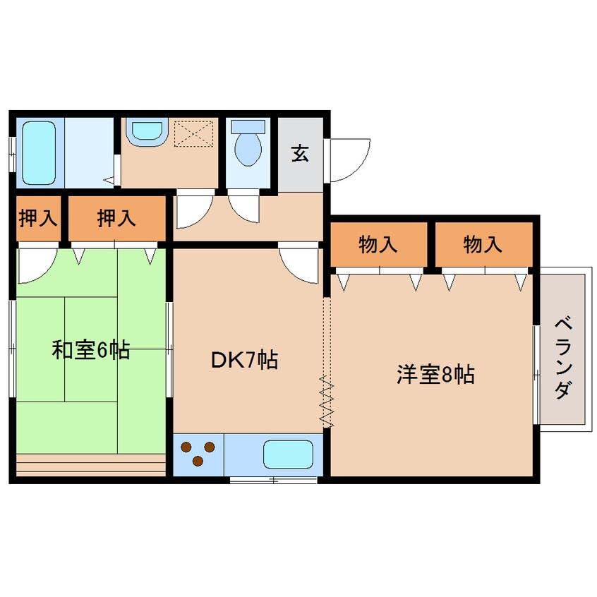 間取図 近鉄大阪線（近畿）/近鉄下田駅 徒歩4分 1階 築27年