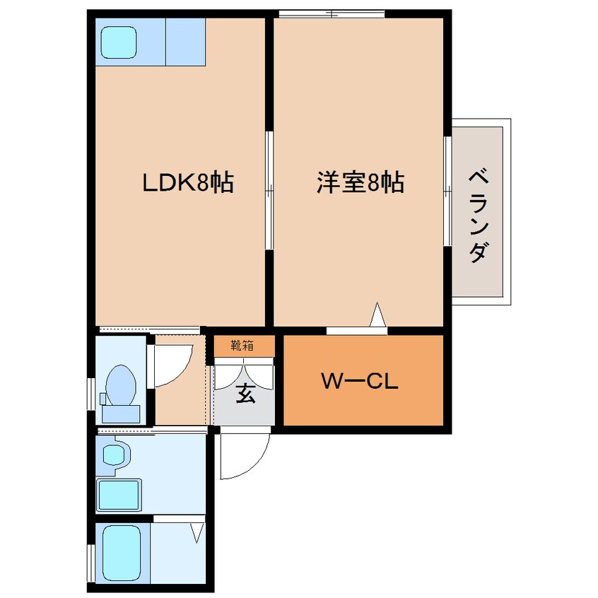 間取図 近鉄大阪線（近畿）/近鉄下田駅 徒歩11分 2階 築20年