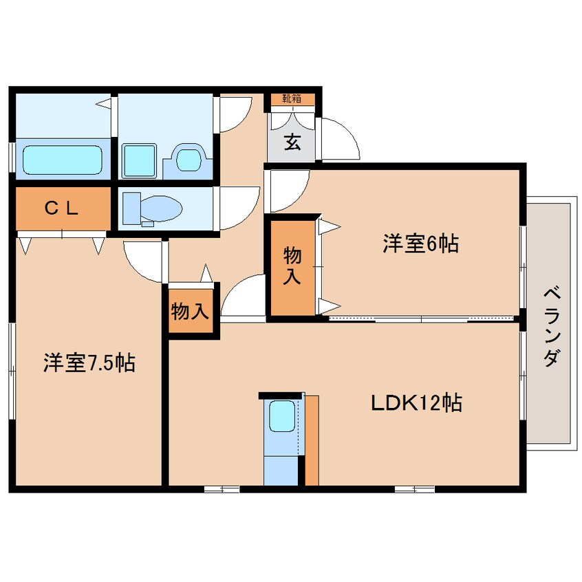 間取図 近鉄大阪線（近畿）/二上駅 徒歩9分 2階 築18年