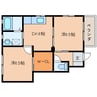 近鉄大阪線（近畿）/近鉄下田駅 徒歩5分 1階 築19年 2DKの間取り