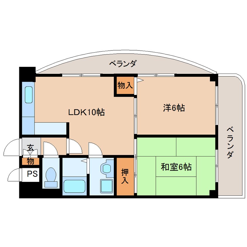 間取図 近鉄大阪線（近畿）/五位堂駅 徒歩5分 6階 築29年