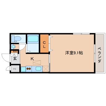 間取図 近鉄大阪線（近畿）/関屋駅 徒歩4分 2階 築18年