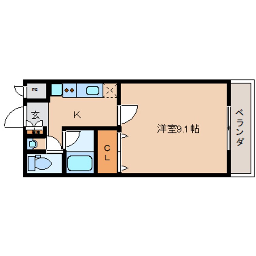 間取図 近鉄大阪線（近畿）/関屋駅 徒歩4分 2階 築18年