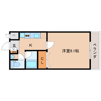 間取図 近鉄大阪線（近畿）/関屋駅 徒歩4分 4階 築18年