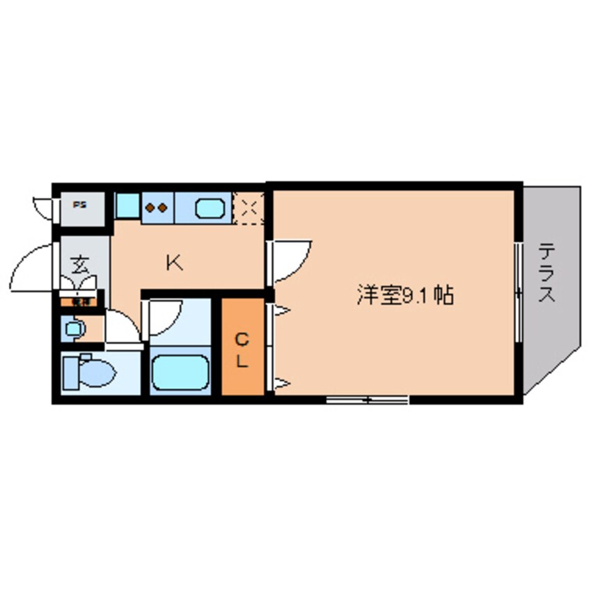 間取図 近鉄大阪線（近畿）/関屋駅 徒歩4分 1階 築18年