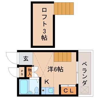 間取図 近鉄大阪線（近畿）/二上駅 徒歩6分 2階 築32年