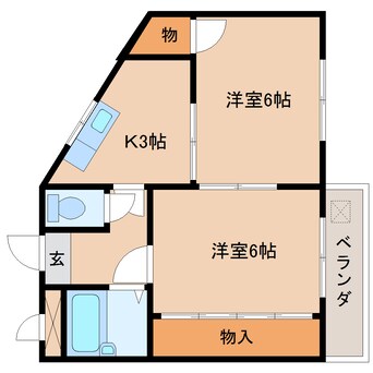 間取図 近鉄大阪線（近畿）/関屋駅 徒歩5分 4階 築33年