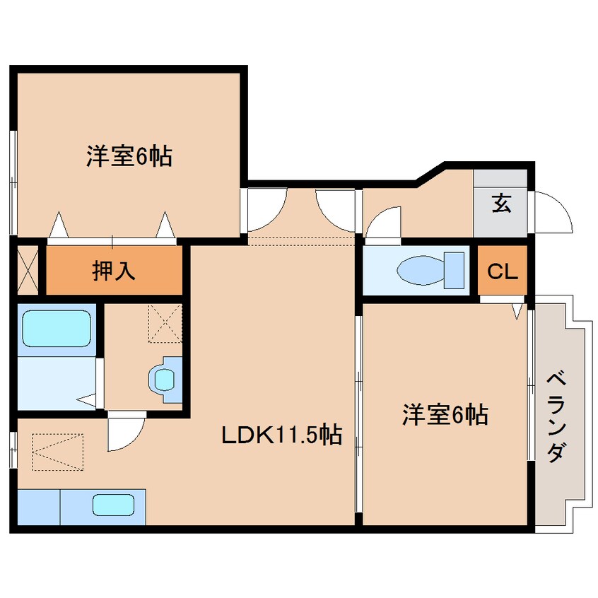 間取図 和歌山線/志都美駅 徒歩27分 1階 築19年