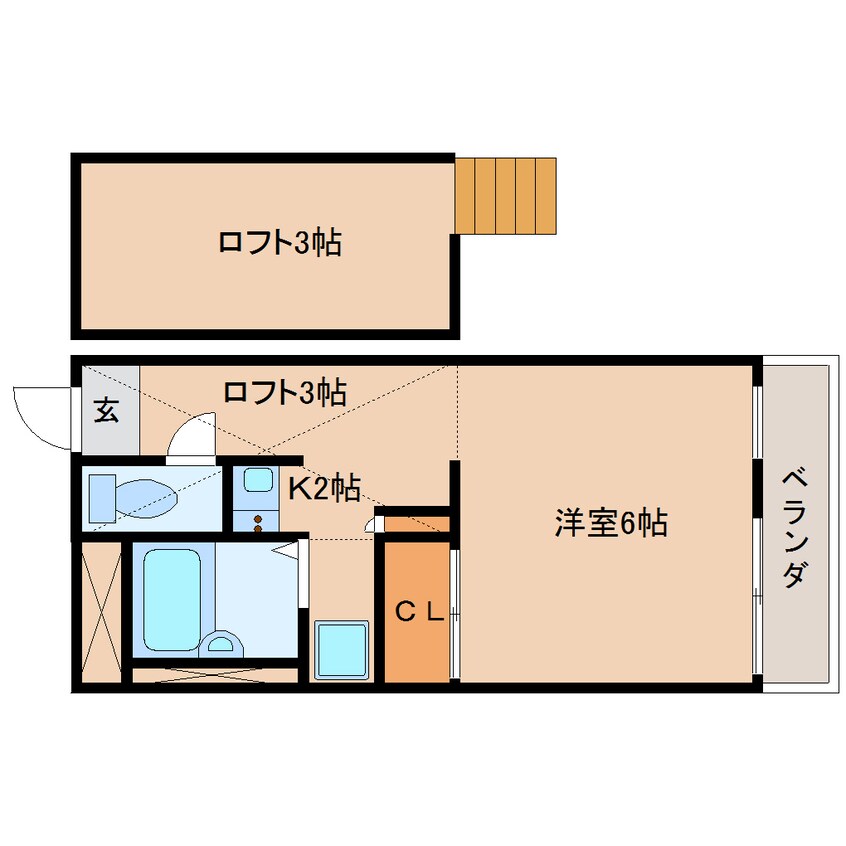 間取図 近鉄大阪線（近畿）/五位堂駅 徒歩8分 1階 築24年