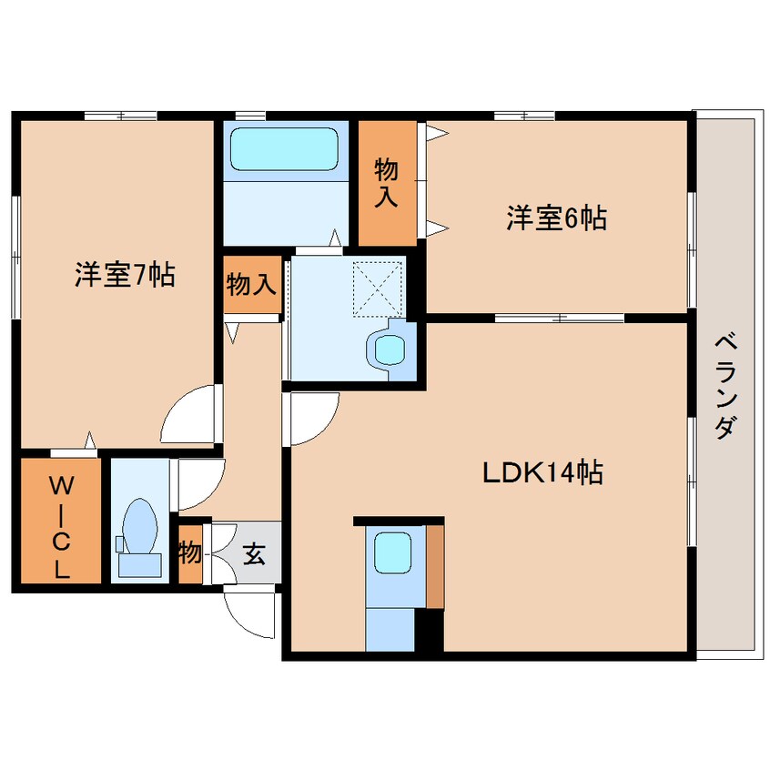 間取図 近鉄大阪線（近畿）/二上駅 徒歩9分 2階 築19年