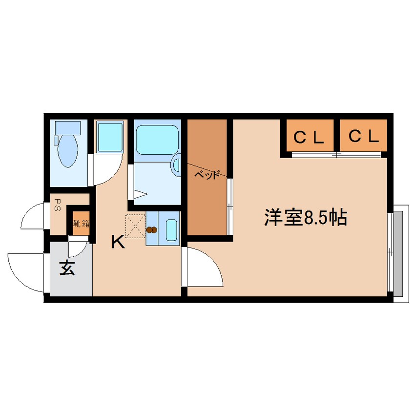 間取図 近鉄大阪線（近畿）/二上駅 徒歩19分 2階 築16年