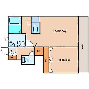 間取図 近鉄大阪線（近畿）/二上駅 徒歩5分 1階 築16年