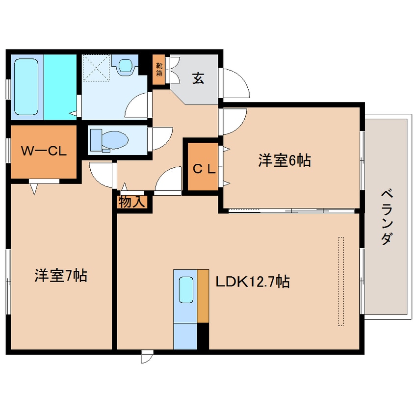 間取図 近鉄南大阪線/二上山駅 徒歩2分 2階 築17年