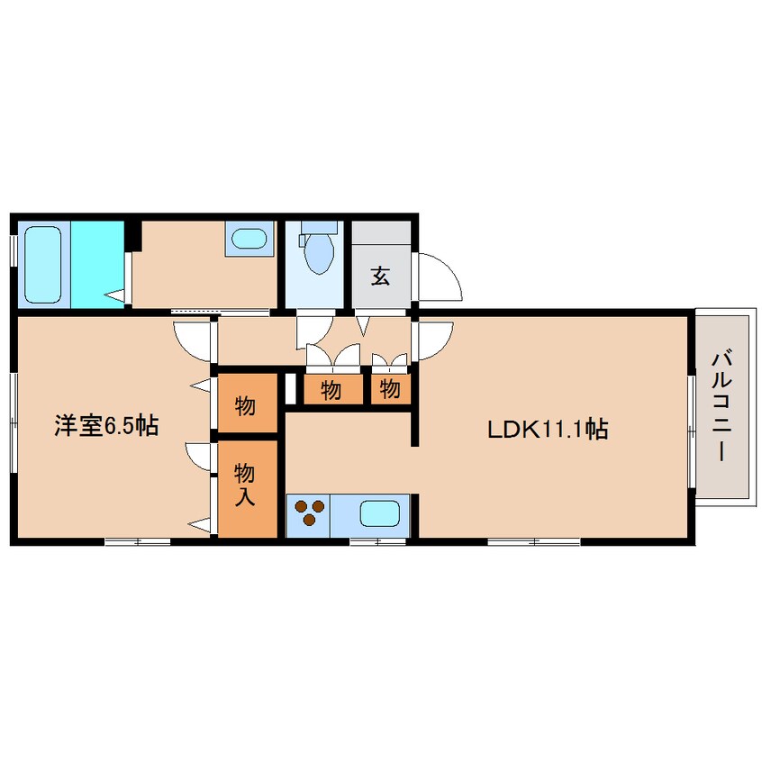 間取図 近鉄大阪線（近畿）/五位堂駅 徒歩11分 2階 築15年