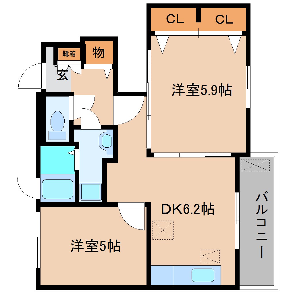 間取り図 近鉄大阪線（近畿）/関屋駅 徒歩8分 1階 築16年
