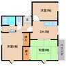 近鉄大阪線（近畿）/二上駅 徒歩10分 1階 築33年 3DKの間取り