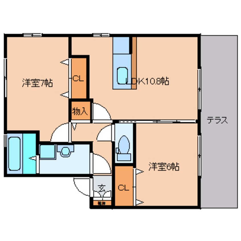 間取図 近鉄大阪線（近畿）/五位堂駅 徒歩10分 1階 築15年