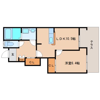 間取図 近鉄大阪線（近畿）/近鉄下田駅 徒歩6分 1階 築14年