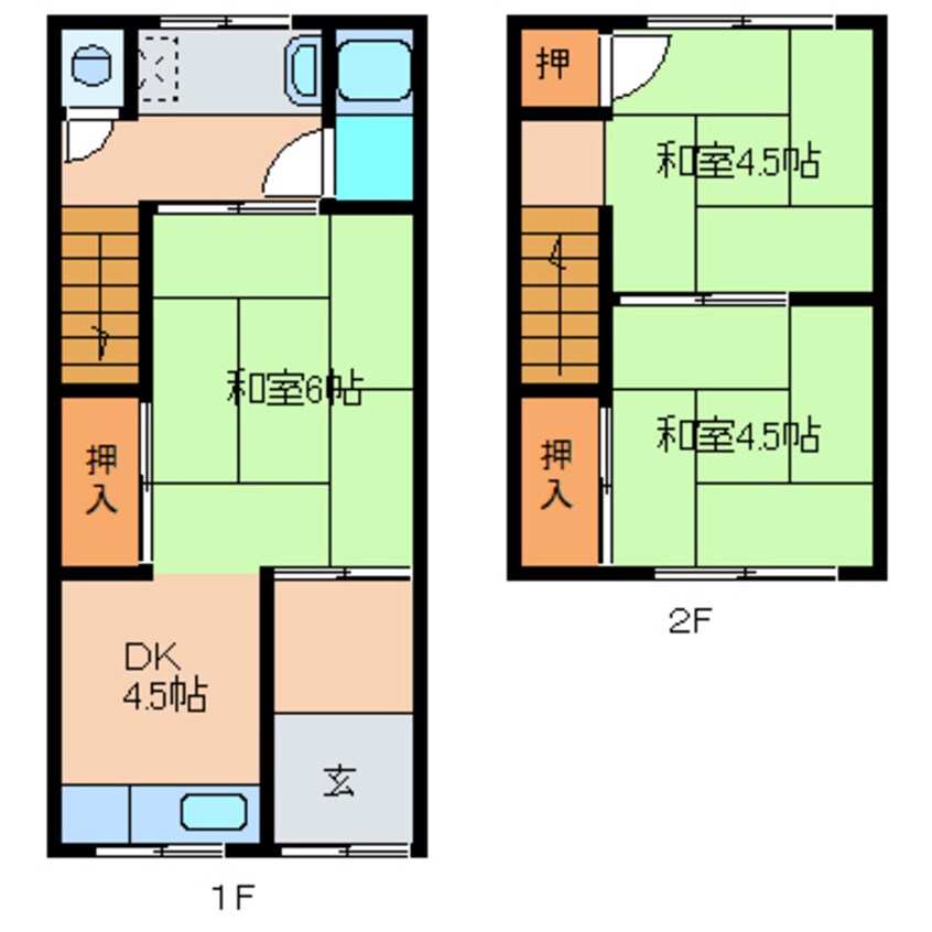 間取図 近鉄大阪線（近畿）/二上駅 徒歩5分 1階 築47年