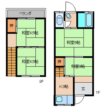 間取図 近鉄大阪線（近畿）/二上駅 徒歩2分 1階 築45年