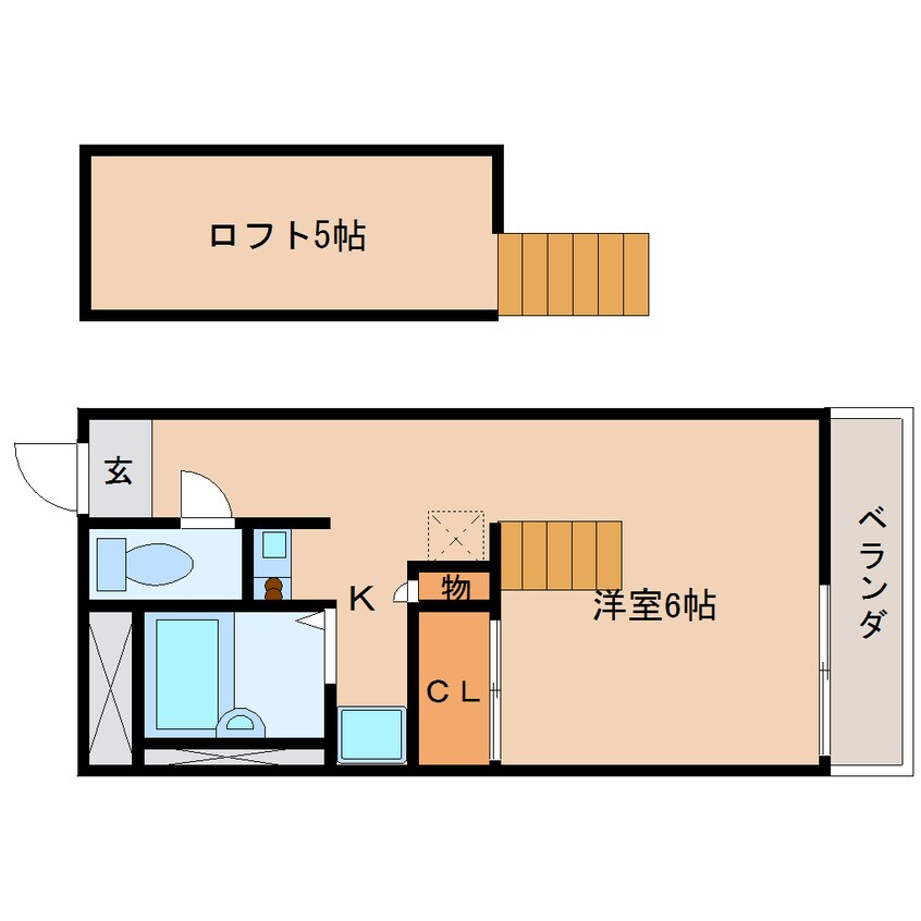 間取図 近鉄大阪線（近畿）/五位堂駅 徒歩8分 2階 築24年